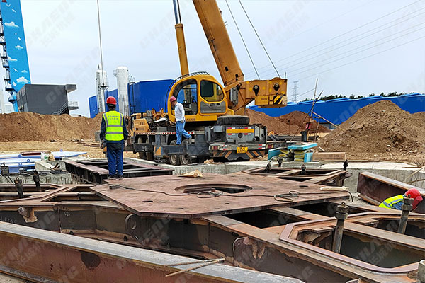 湖北年產(chǎn)60萬噸鋼渣線項(xiàng)目安裝現(xiàn)場 湖北年產(chǎn)60萬噸鋼渣線項(xiàng)目安裝現(xiàn)場